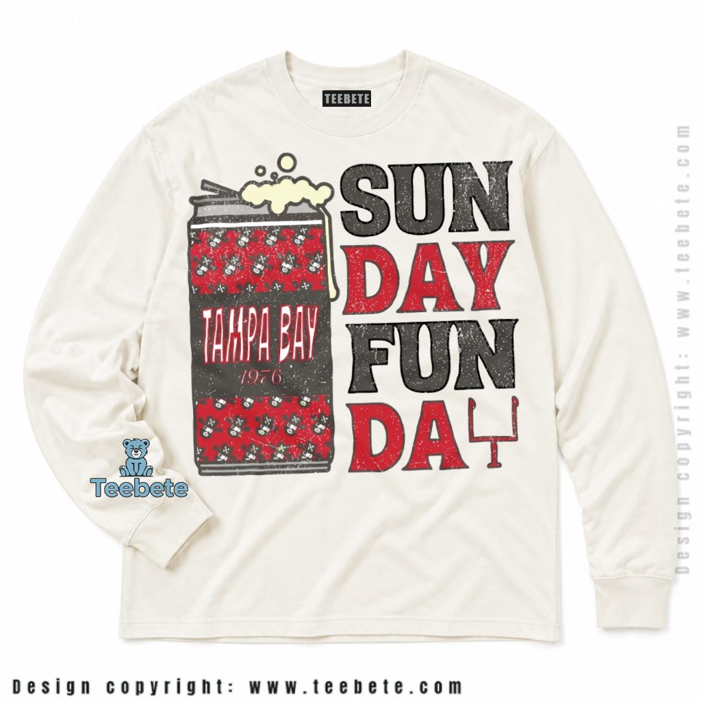Tampa Bay Buccaneers Sunday Funday Beer Can Long Sleeve Tampa Bay Buccaneers Sunday Funday Beer Can Long Sleeve