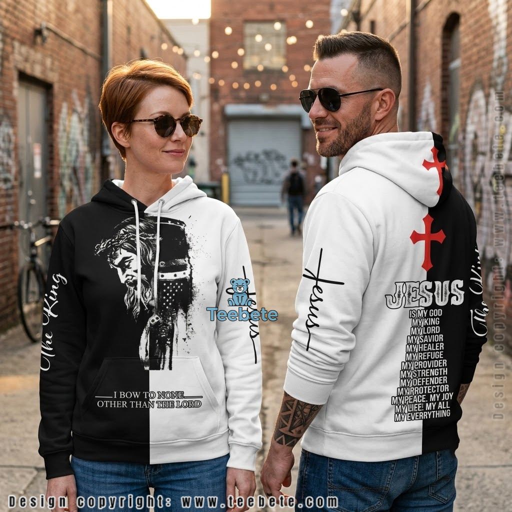 Jesus I Bow To None Black White 3D Hoodie