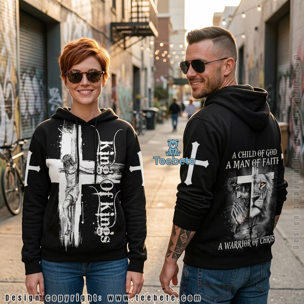 Jesus King Of Kings Warrior Christ All Over Print 3D Hoodie