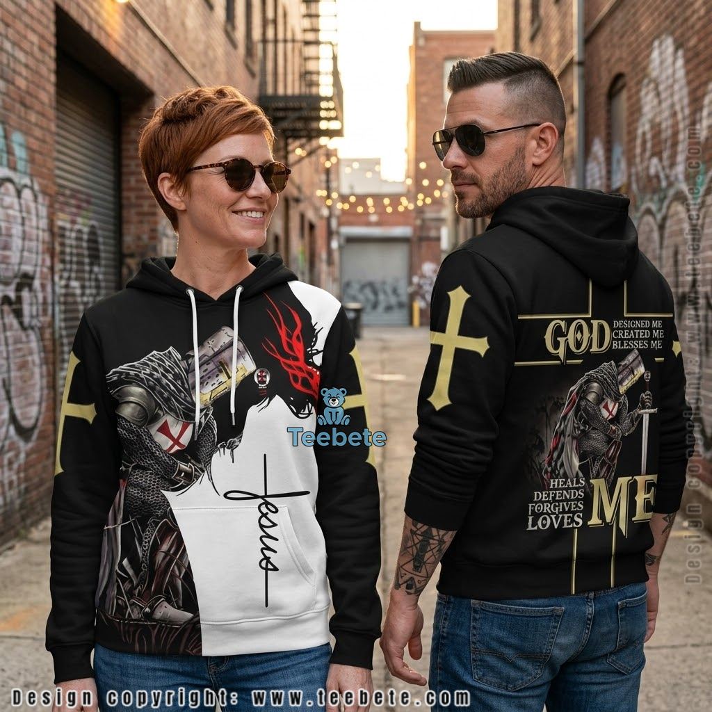 Jesus Knight Templar God Blesses Me 3D Hoodie