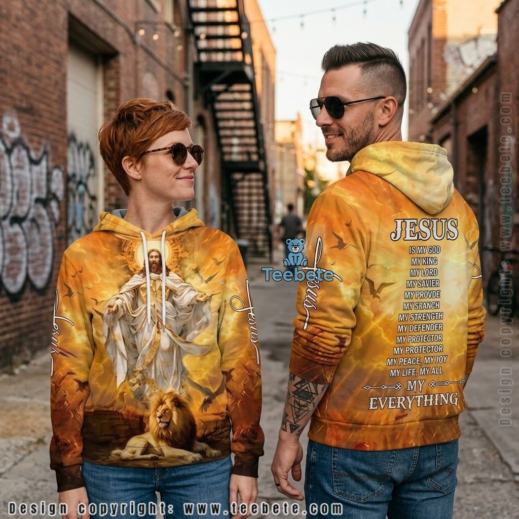 Jesus Lion Golden Sky My Everything 3D Hoodie