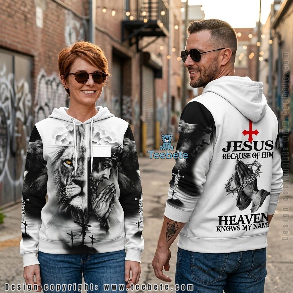 Jesus Lion Praying Hands Heaven All Over Print 3D Hoodie