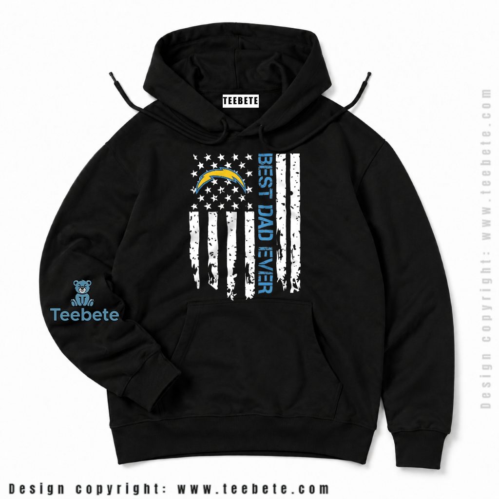 Los Angeles Chargers Best Dad Ever Distressed Flag Hoodie Los Angeles Chargers Best Dad Ever Distressed Flag Hoodie
