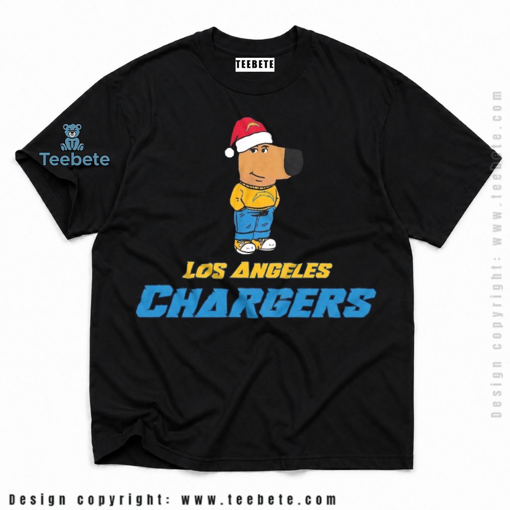 Los Angeles Chargers Chill Guy Christmas Hat Shirt