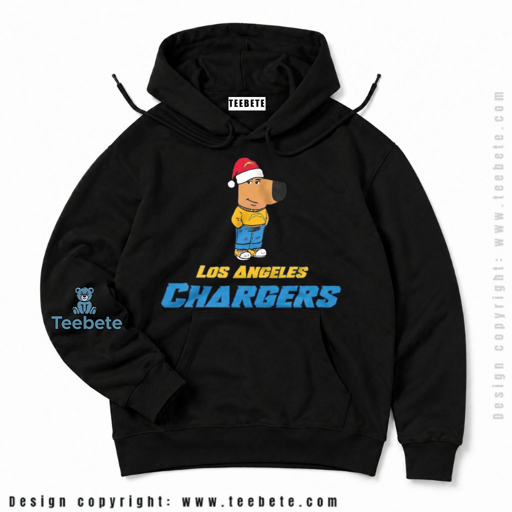 Los Angeles Chargers Chill Guy Christmas Hat Hoodie Los Angeles Chargers Chill Guy Christmas Hat Hoodie