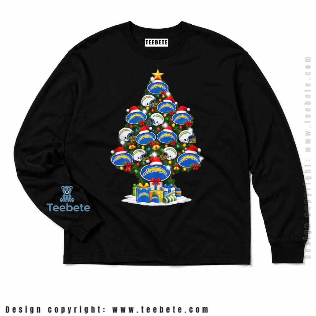 Los Angeles Chargers Christmas Tree Logo Long Sleeve Los Angeles Chargers Christmas Tree Logo Long Sleeve