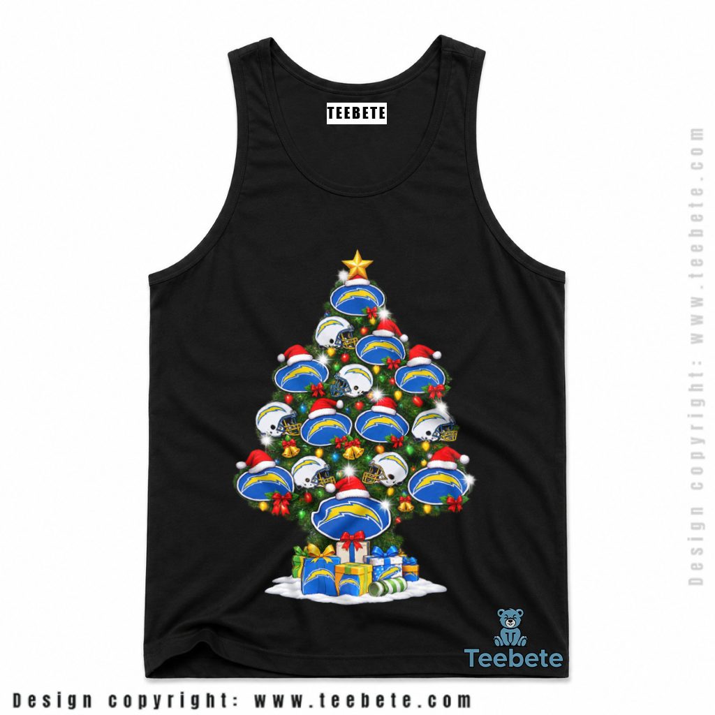 Los Angeles Chargers Christmas Tree Logo Tanktop Los Angeles Chargers Christmas Tree Logo Tanktop