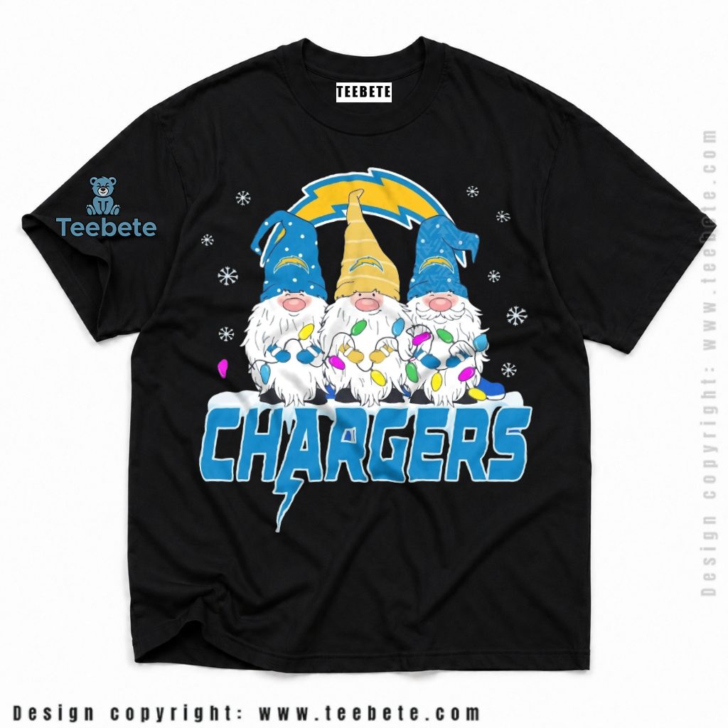 Los Angeles Chargers Gnomes Christmas Lights Cute Shirt