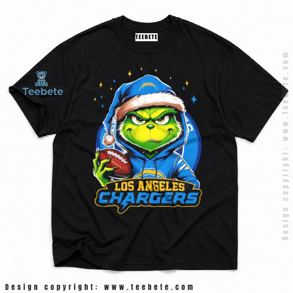 Los Angeles Chargers Grinch Blue Hoodie Nightcap Shirt