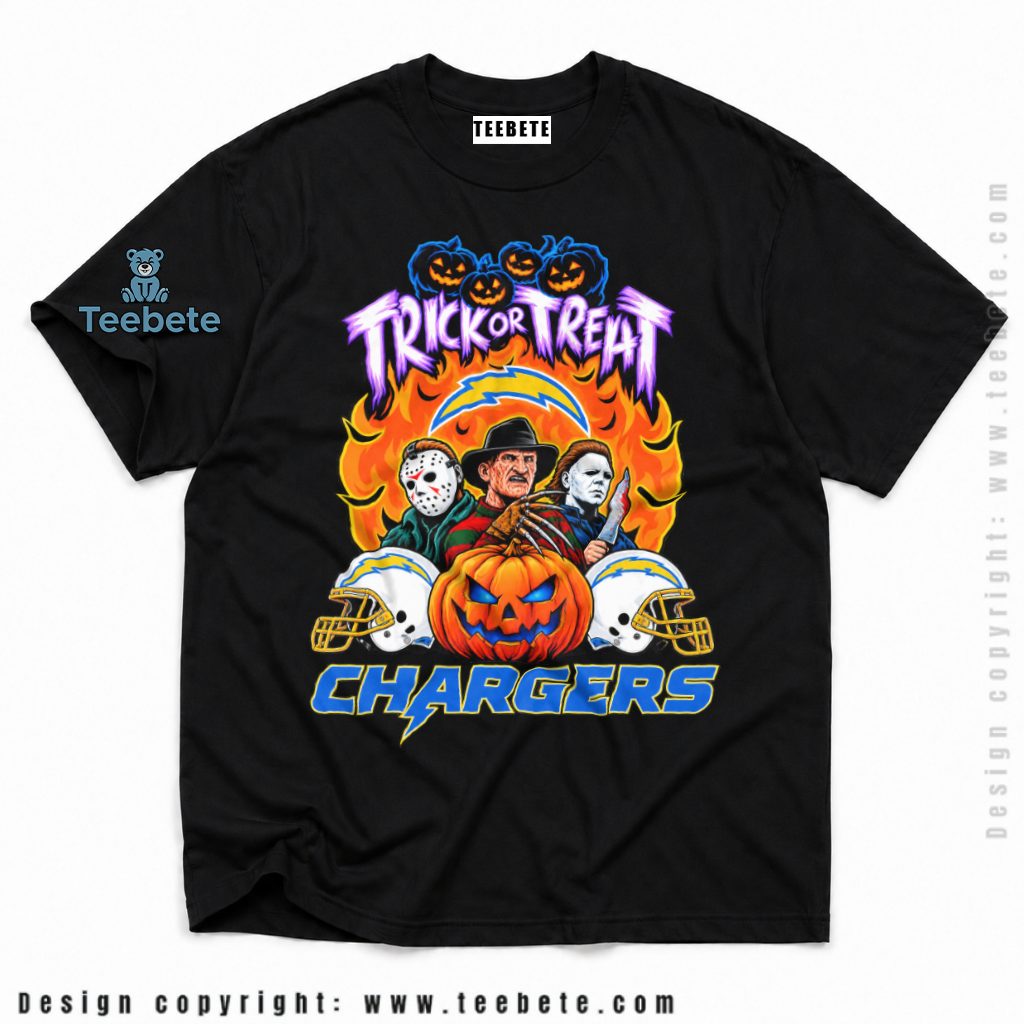 Los Angeles Chargers Halloween Horror Pumpkin Characters Shirt