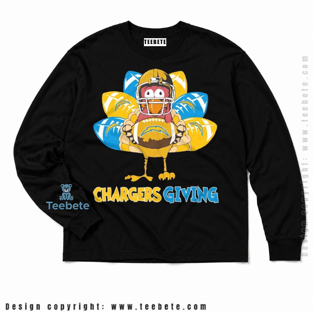 Los Angeles Chargers Happy Thanksgiving Long Sleeve Los Angeles Chargers Happy Thanksgiving Long Sleeve