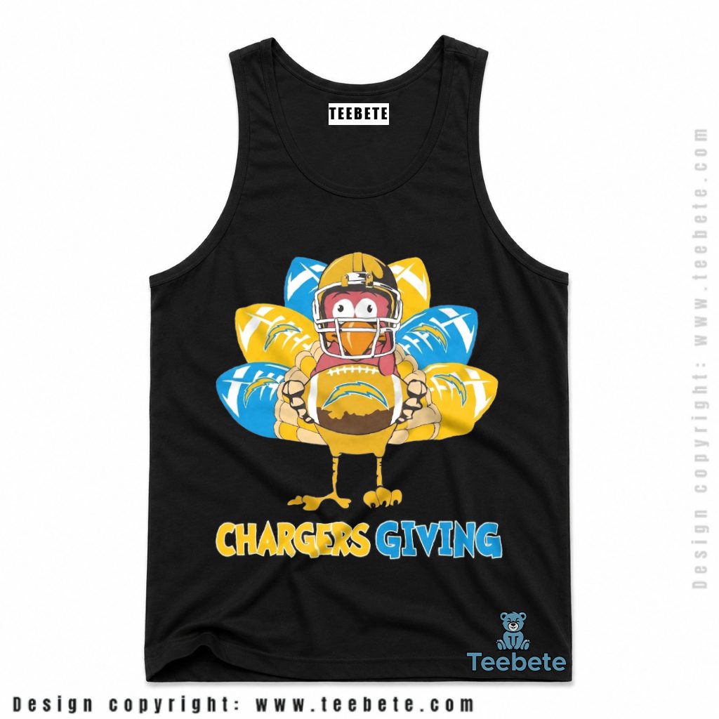 Los Angeles Chargers Happy Thanksgiving Tanktop Los Angeles Chargers Happy Thanksgiving Tanktop