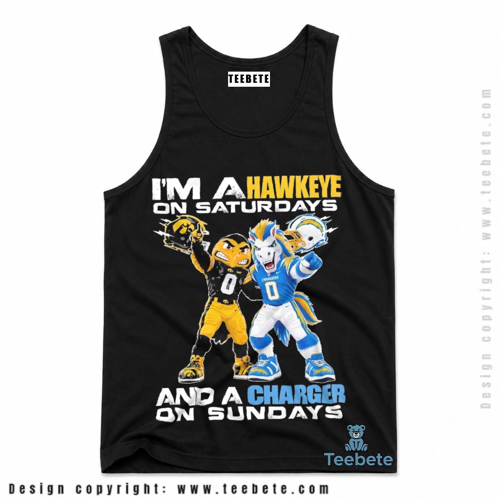 Los Angeles Chargers Iowa Hawkeyes Mascot Football Tanktop Los Angeles Chargers Iowa Hawkeyes Mascot Football Tanktop