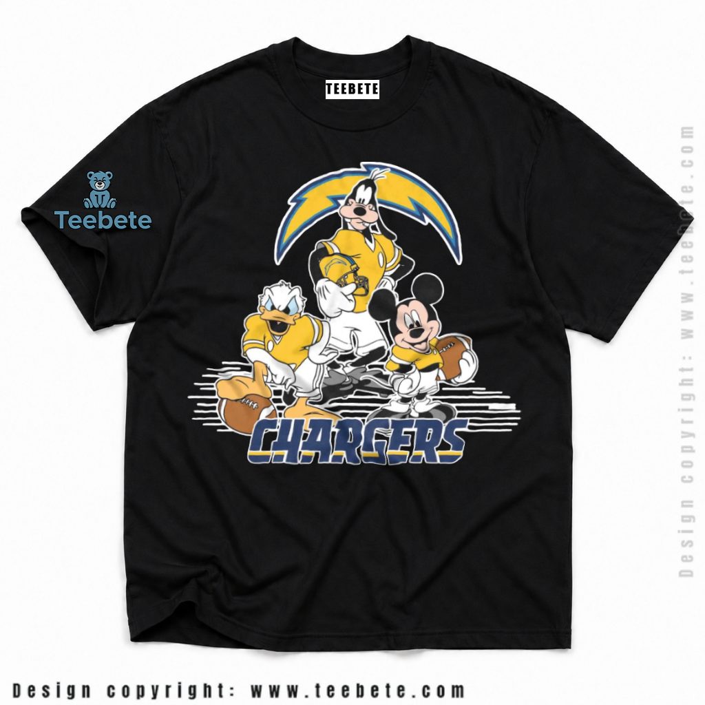 Los Angeles Chargers Mickey Donald Goofy Football Shirt