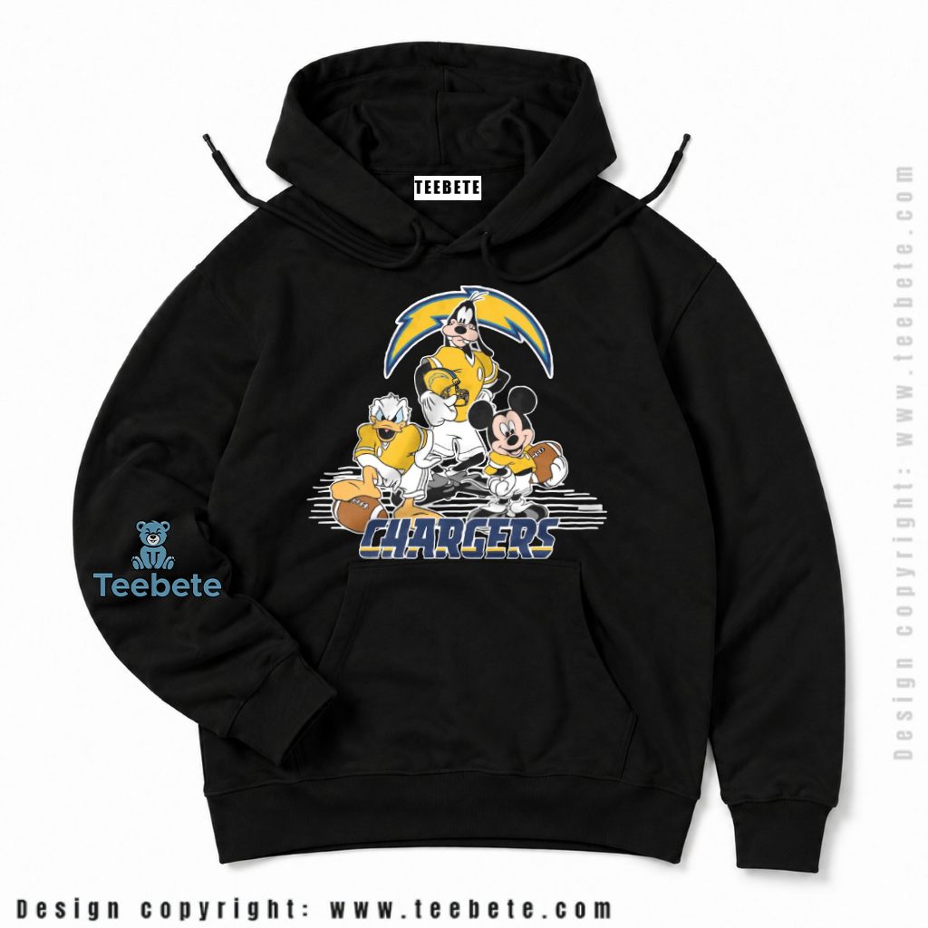Los Angeles Chargers Mickey Donald Goofy Football Hoodie Los Angeles Chargers Mickey Donald Goofy Football Hoodie