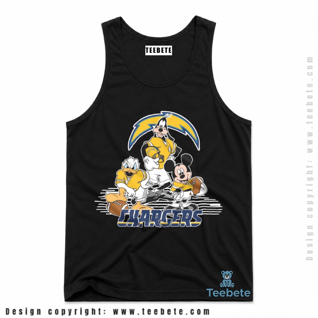 Los Angeles Chargers Mickey Donald Goofy Football Tanktop Los Angeles Chargers Mickey Donald Goofy Football Tanktop