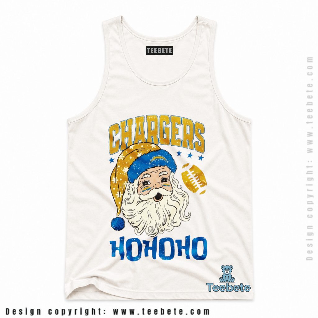 Los Angeles Chargers Santa Claus Holiday Christmas Tanktop Los Angeles Chargers Santa Claus Holiday Christmas Tanktop