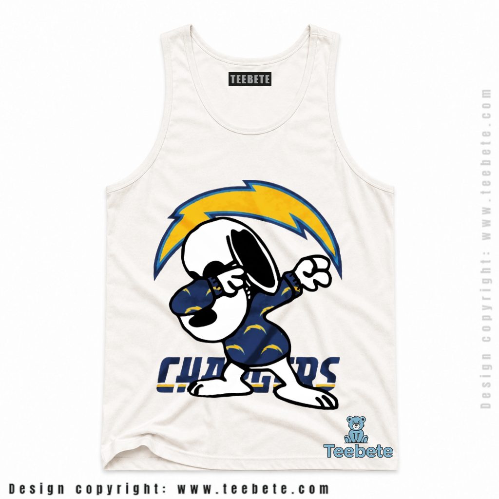 Los Angeles Chargers Snoopy Dabbing Fan Tanktop Los Angeles Chargers Snoopy Dabbing Fan Tanktop