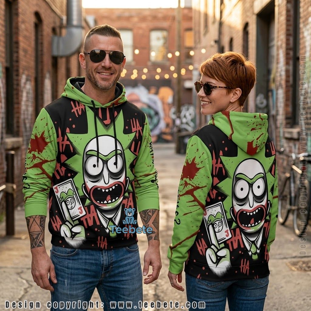 Rick And Morty Joker Rick Ha Ha All Over Print 3D Hoodie