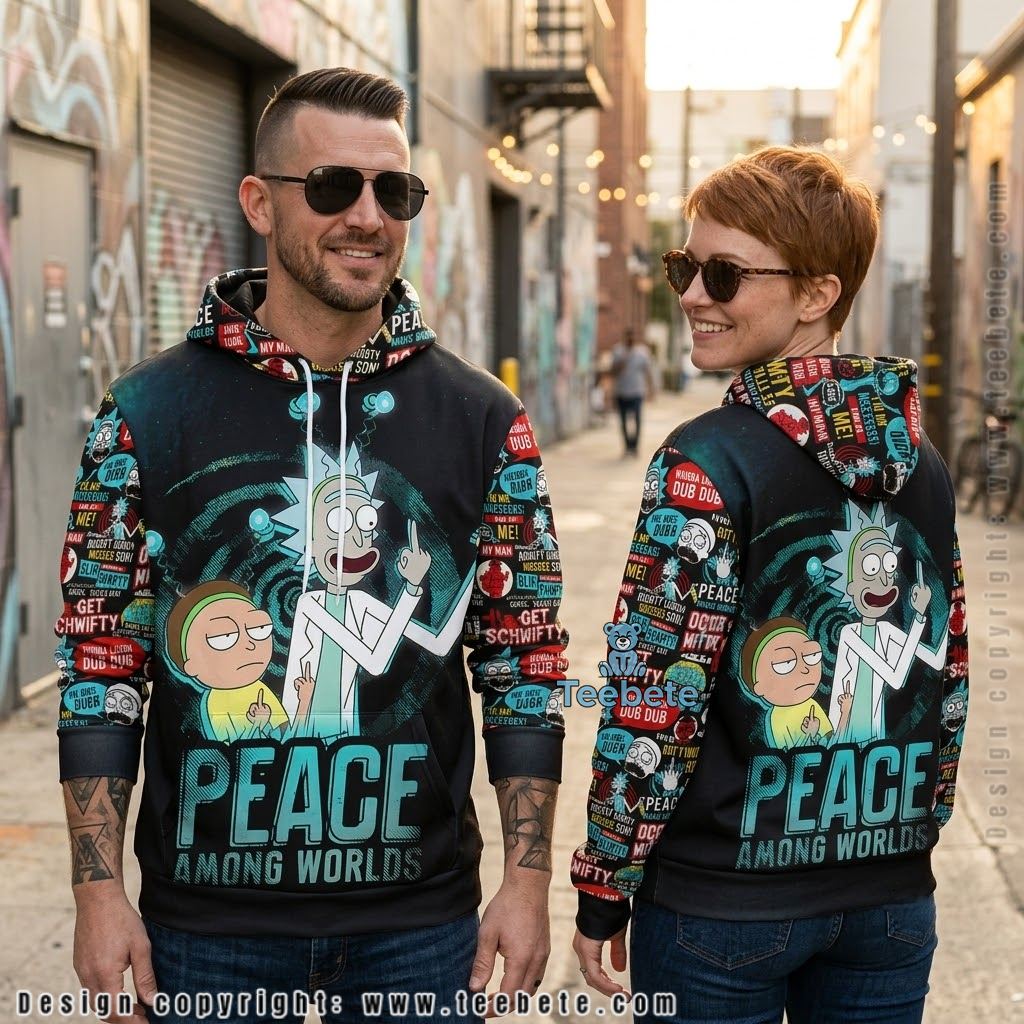 Rick And Morty Peace Among Worlds 3D Hoodie
